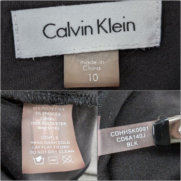 Calvin Klein Studded Maxi Dress Solid Black Cap Sleeve V Neck Sheath Sz 10 - Picture 6 of 11